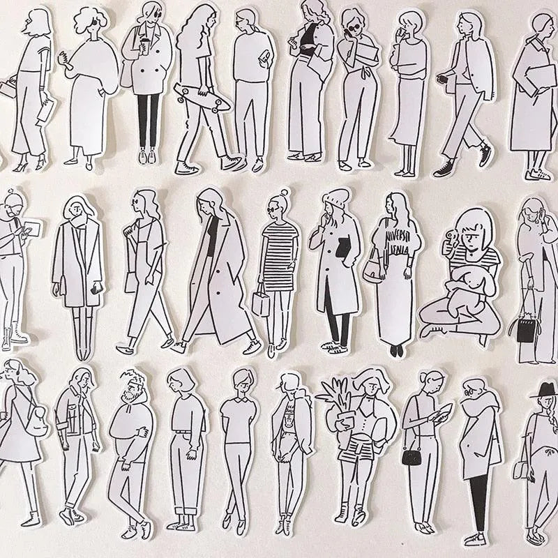 32 Pcs Girl Stickers for Journaling & Scrapbooking - PaperWrld