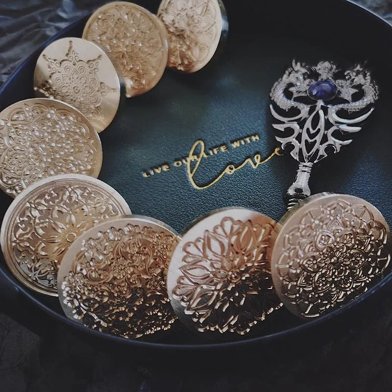 Symmetrical Rosette Design Wax Stamp Head for Journaling & Scrapbooking - PaperWrld