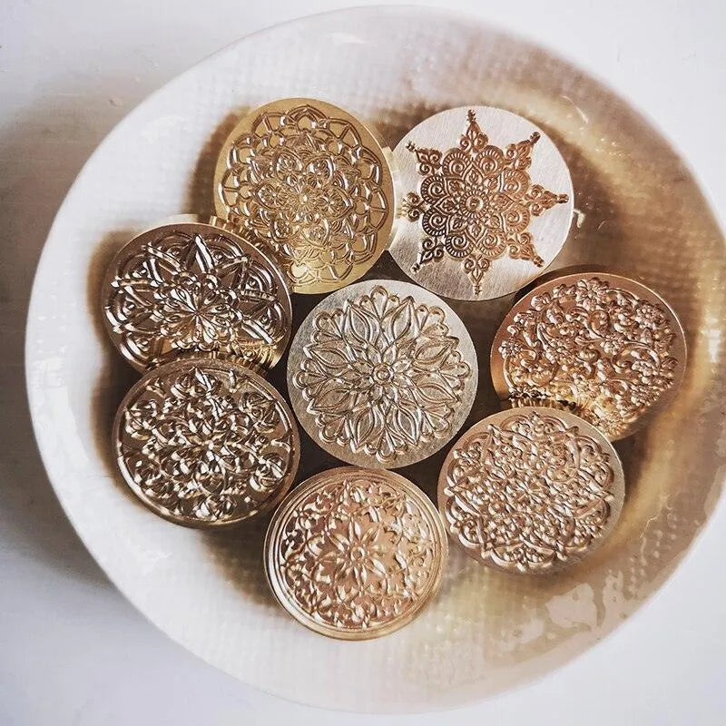 Symmetrical Rosette Design Wax Stamp Head for Journaling & Scrapbooking - PaperWrld