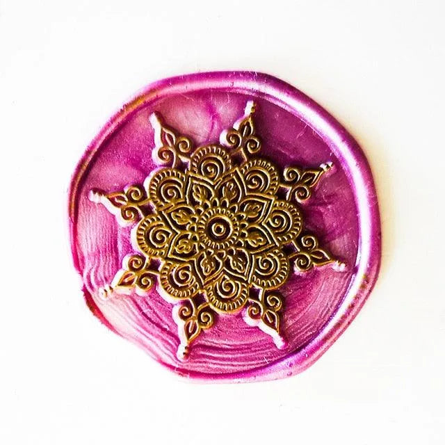 Symmetrical Rosette Design Wax Stamp Head for Journaling & Scrapbooking - PaperWrld