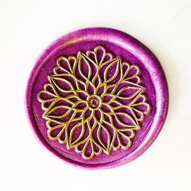 Symmetrical Rosette Design Wax Stamp Head for Journaling & Scrapbooking - PaperWrld