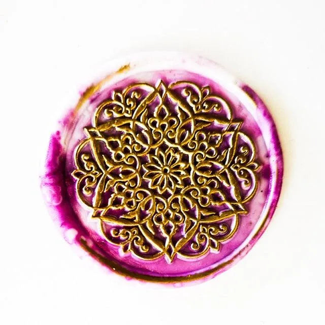 Symmetrical Rosette Design Wax Stamp Head for Journaling & Scrapbooking - PaperWrld