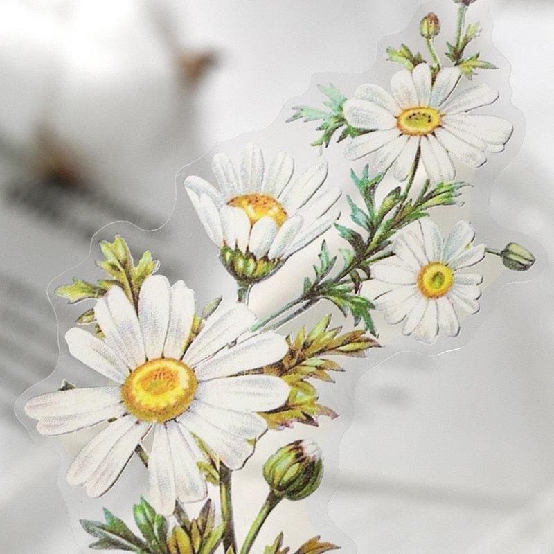 Transparent Decorative Stickers Flowers Plant - PaperWrld