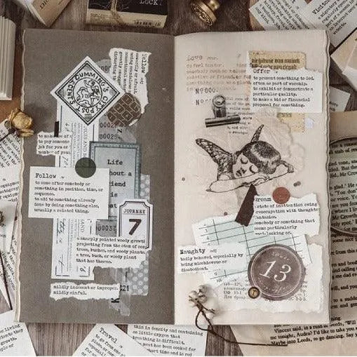 100Pcs Vintage Dictionary Paper Sheets for Journaling & Scrapbooking - PaperWrld