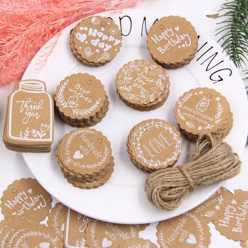 50PCS Kraft Paper Thank You Tags for Journaling & Scrapbooking - PaperWrld