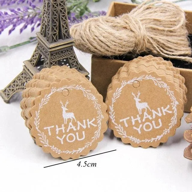 50PCS Kraft Paper Thank You Tags for Journaling & Scrapbooking - PaperWrld