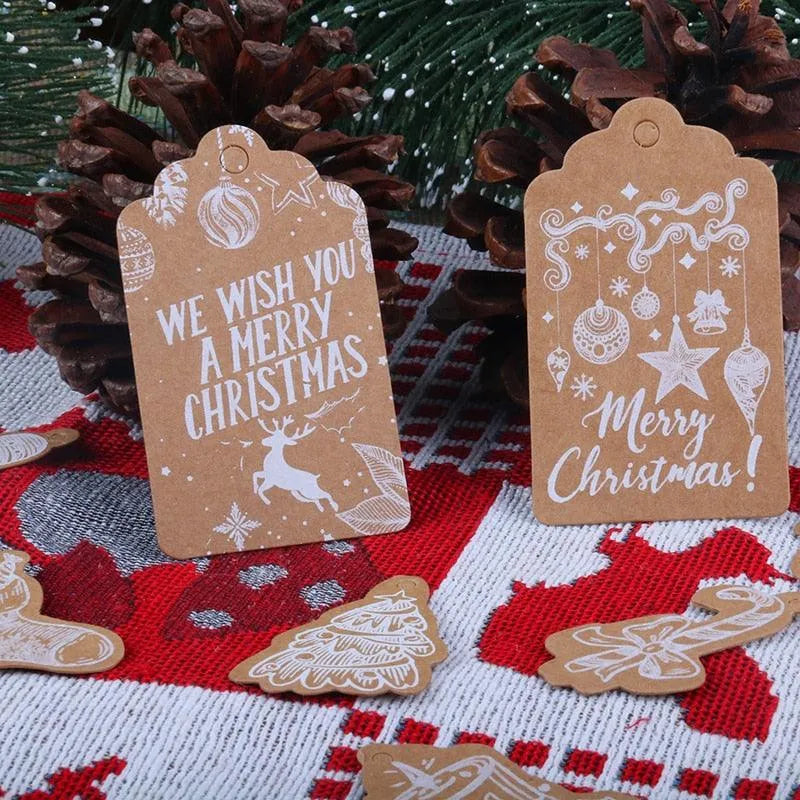 50pcs Christmas Paper Gift Tags for Journaling & Scrapbooking - PaperWrld
