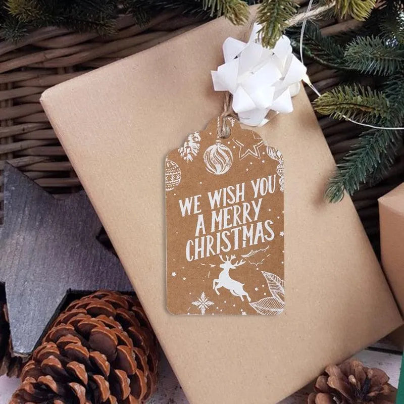 50pcs Christmas Paper Gift Tags for Journaling & Scrapbooking - PaperWrld