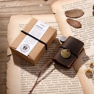 Handmade Leather Mini Notebook for Journaling & Scrapbooking - PaperWrld