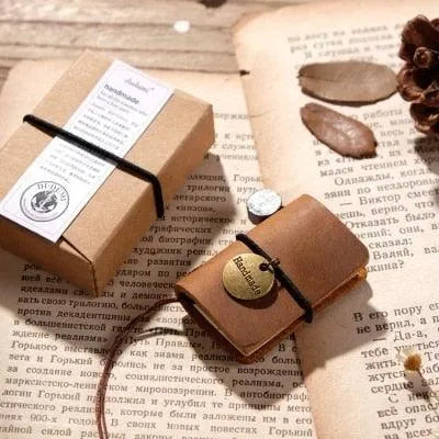 Handmade Leather Mini Notebook for Journaling & Scrapbooking - PaperWrld