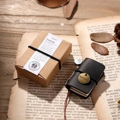 Handmade Leather Mini Notebook for Journaling & Scrapbooking - PaperWrld