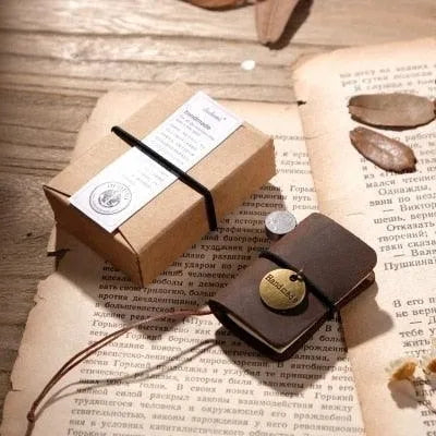 Handmade Leather Mini Notebook for Journaling & Scrapbooking - PaperWrld
