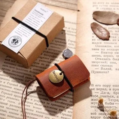 Handmade Leather Mini Notebook for Journaling & Scrapbooking - PaperWrld