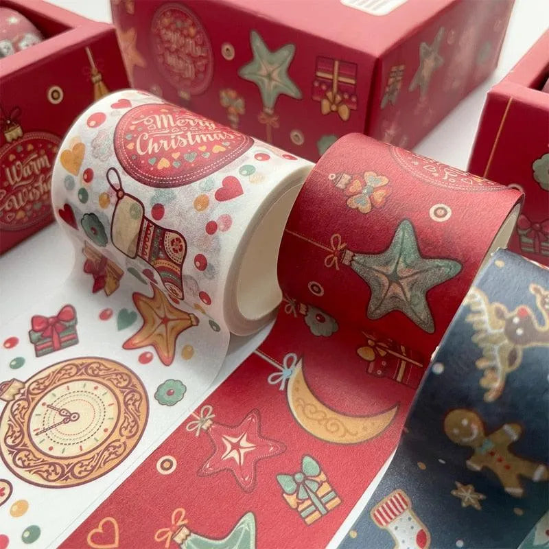 6pcs/set Cute Christmas Day Washi Tape Box for Journaling & Scrapbooking - PaperWrld