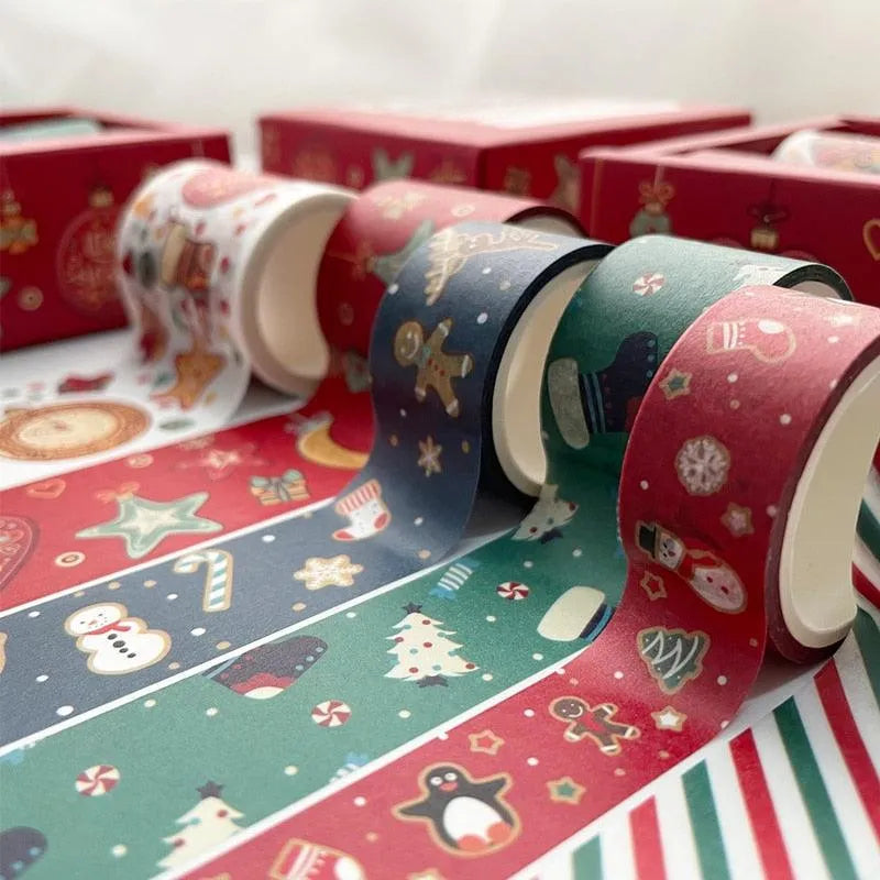 6pcs/set Cute Christmas Day Washi Tape Box for Journaling & Scrapbooking - PaperWrld
