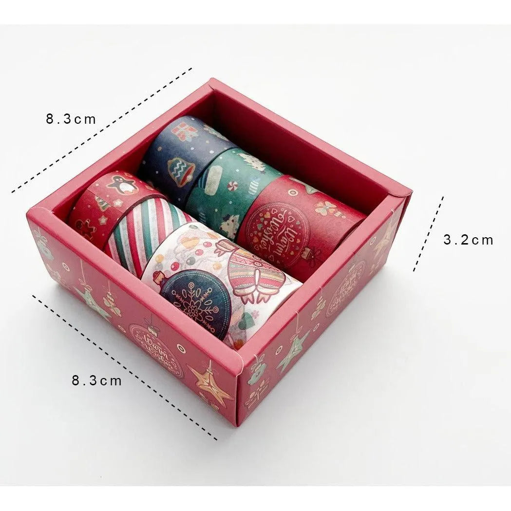 6pcs/set Cute Christmas Day Washi Tape Box for Journaling & Scrapbooking - PaperWrld