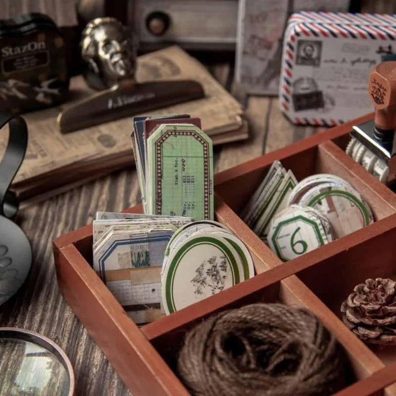 Retro Label Stickers 40pcs for Journaling & Scrapbooking - PaperWrld