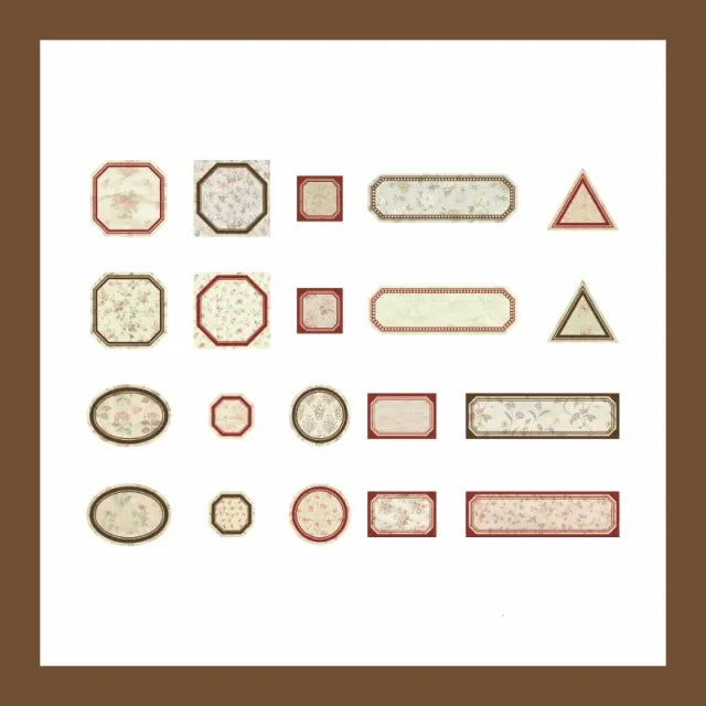 Retro Label Stickers 40pcs for Journaling & Scrapbooking - PaperWrld