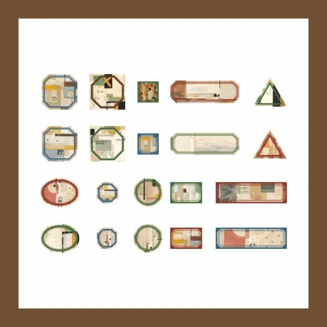 Retro Label Stickers 40pcs for Journaling & Scrapbooking - PaperWrld