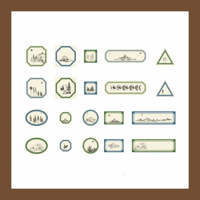 Retro Label Stickers 40pcs for Journaling & Scrapbooking - PaperWrld