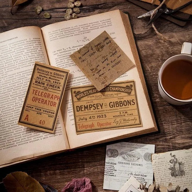 Time Traveler Retro Paper Set 60pcs for Journaling & Scrapbooking - PaperWrld