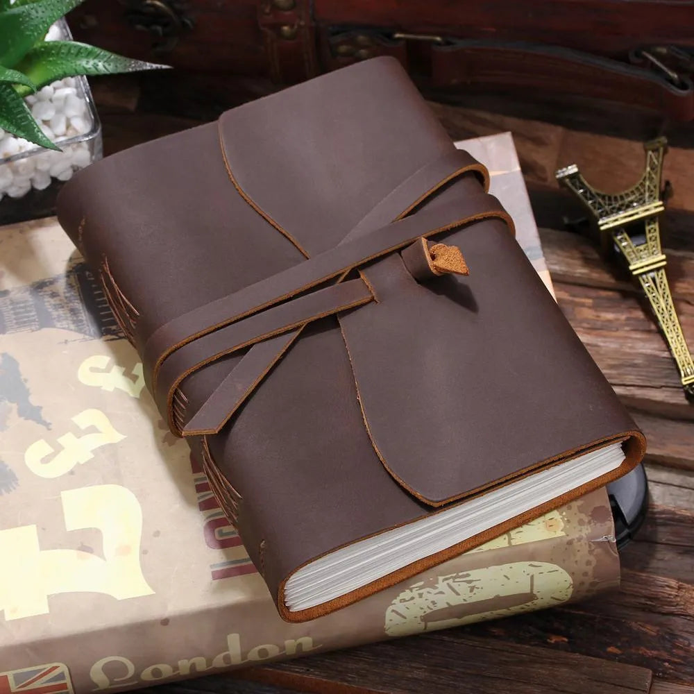 Leather-Bound Travel Blank Pages Journal for Journaling & Scrapbooking - PaperWrld