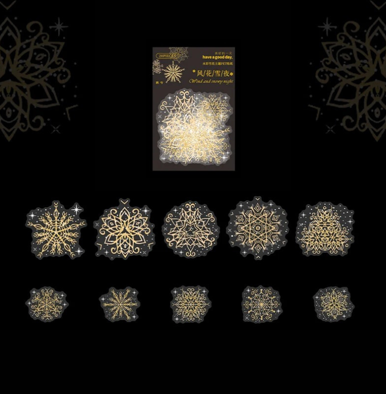 Holographic Snowflake PET Sticker Pack