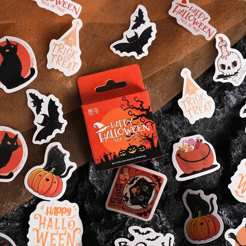 Spooky Halloween Sticker Set – 46pcs Box