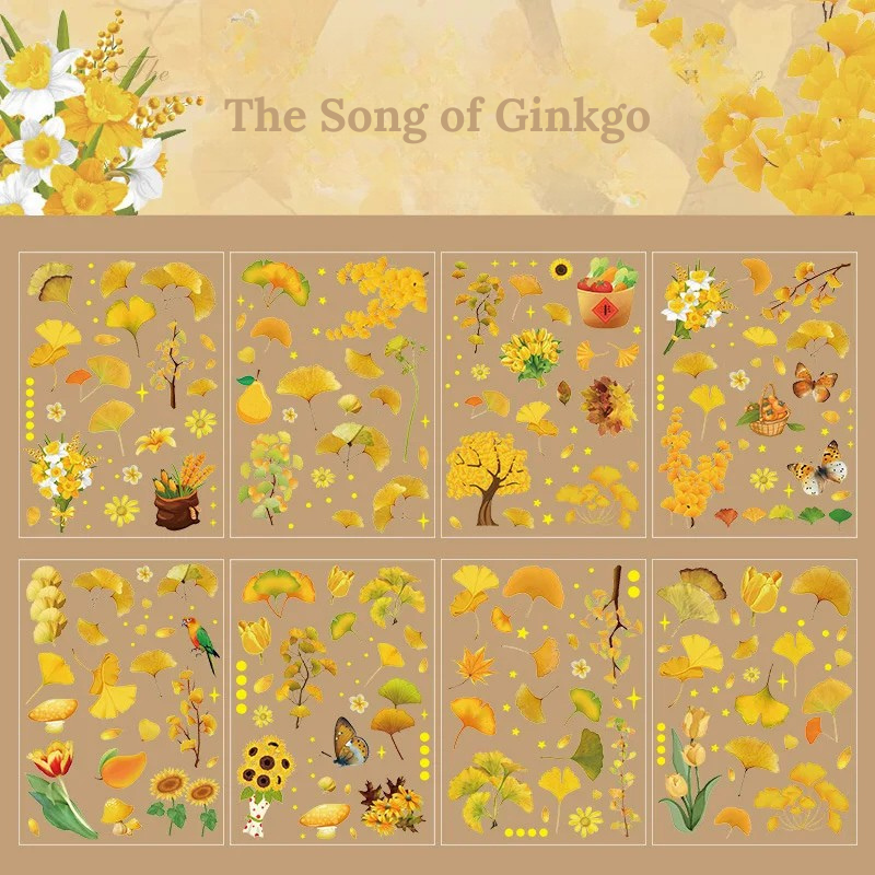 Autumn Song PET Die-Cut Sticker Set