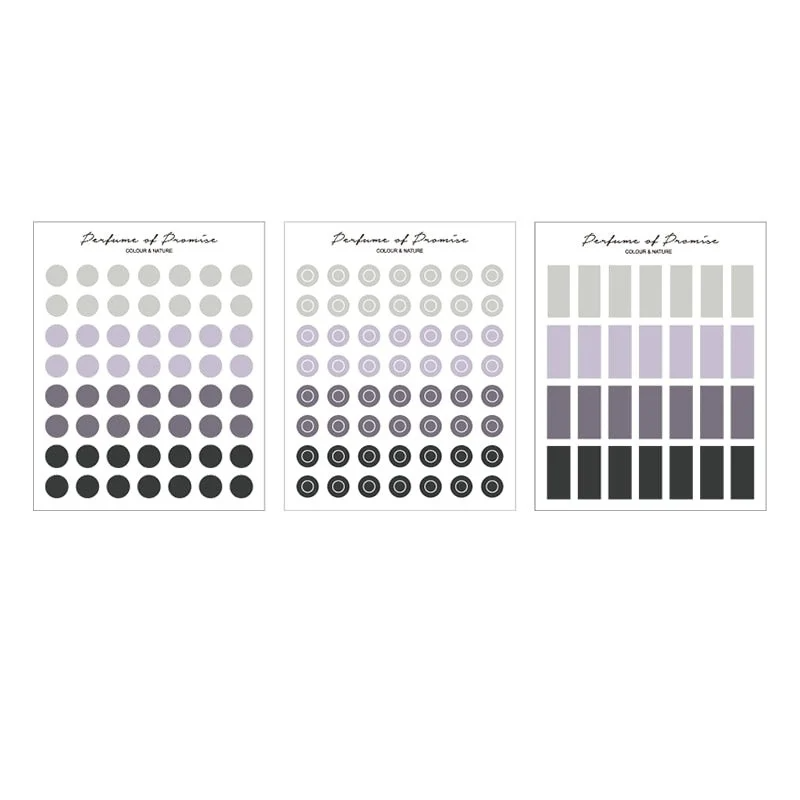 Serene Gradient Translucent Sticker Set - 3 Sheets