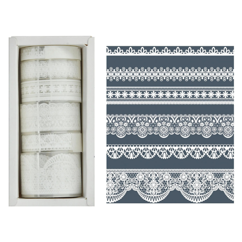 Vintage Lace PET Washi Tape Set