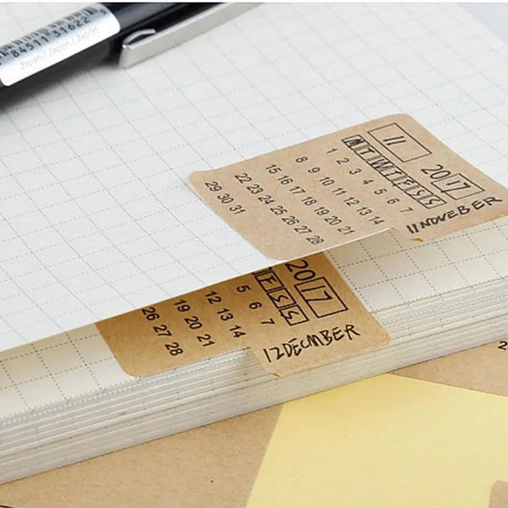 Mini-Kalenderaufkleber aus Papier
