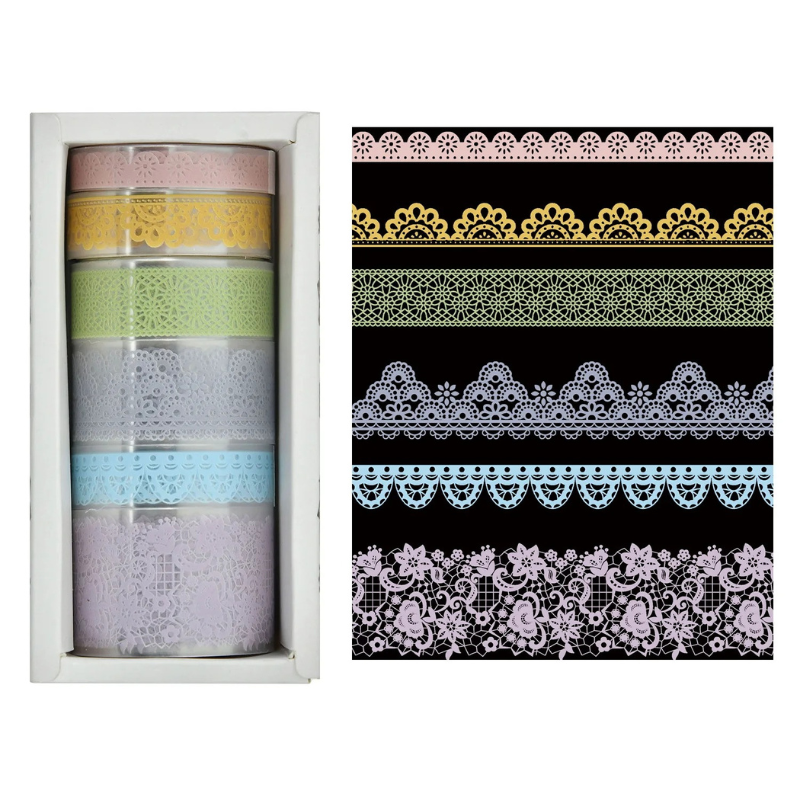 Vintage Lace PET Washi Tape Set