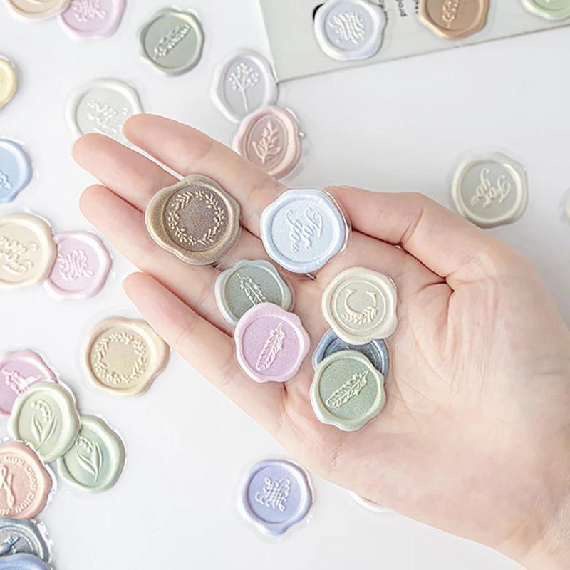 Elegant Wax Seal Stickers - 18 Pcs Vintage-Inspired Seals for Journaling &amp; Scrapbooking - PaperWrld