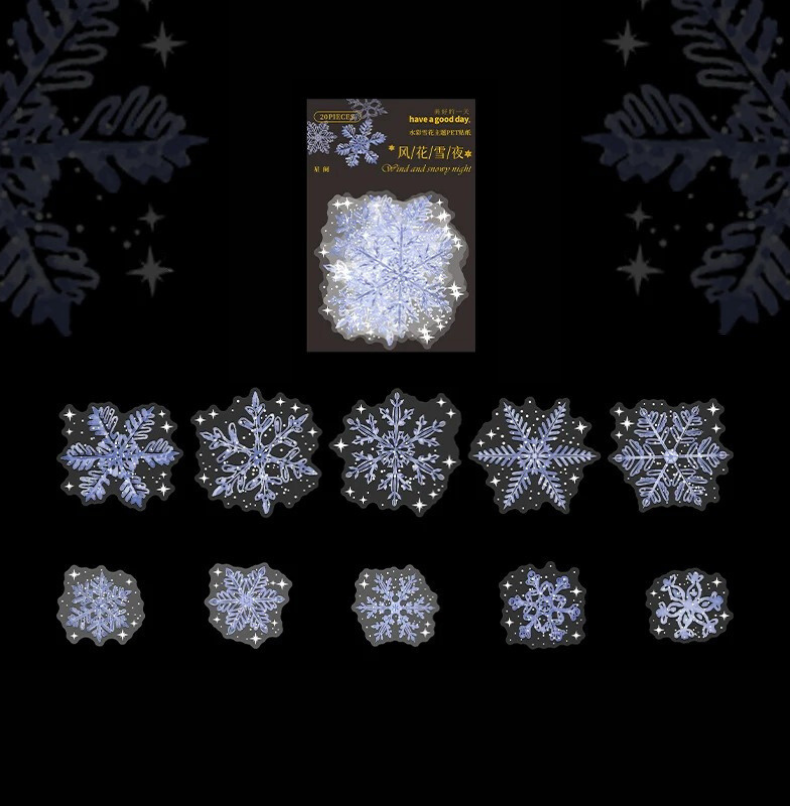 Holographic Snowflake PET Sticker Pack