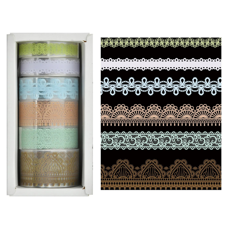 Vintage Lace PET Washi Tape Set