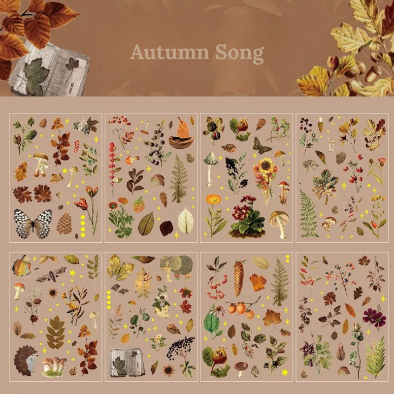 Autumn Song PET Die-Cut Sticker Set