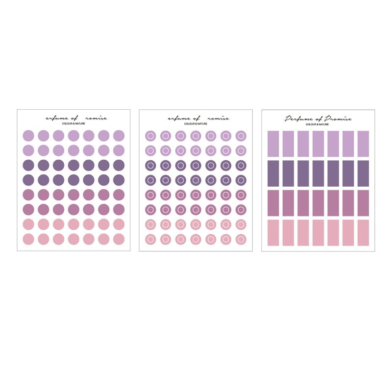 Serene Gradient Translucent Sticker Set - 3 Sheets