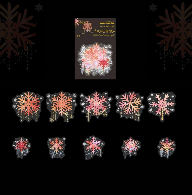 Holographic Snowflake PET Sticker Pack