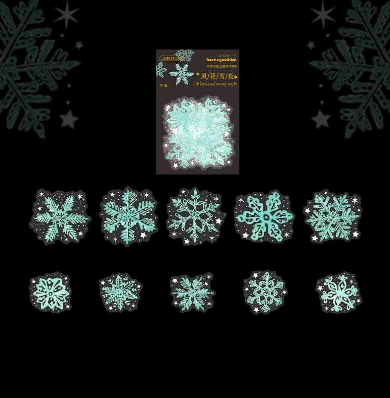 Holographic Snowflake PET Sticker Pack