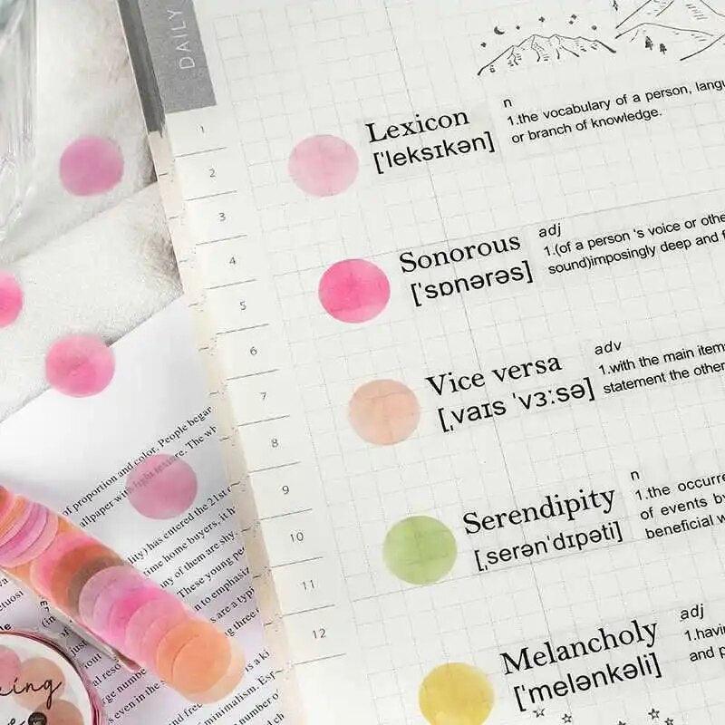 Colorful Dots Masking Tape Roll - 100 Pcs Vibrant Washi Circles for Crafting and Journaling for Journaling &amp; Scrapbooking - PaperWrld