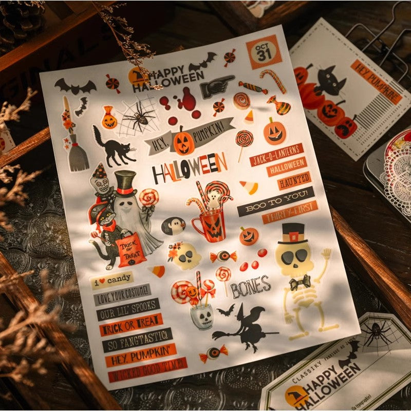 Haunted Charm Halloween Rub-On Stickers Set