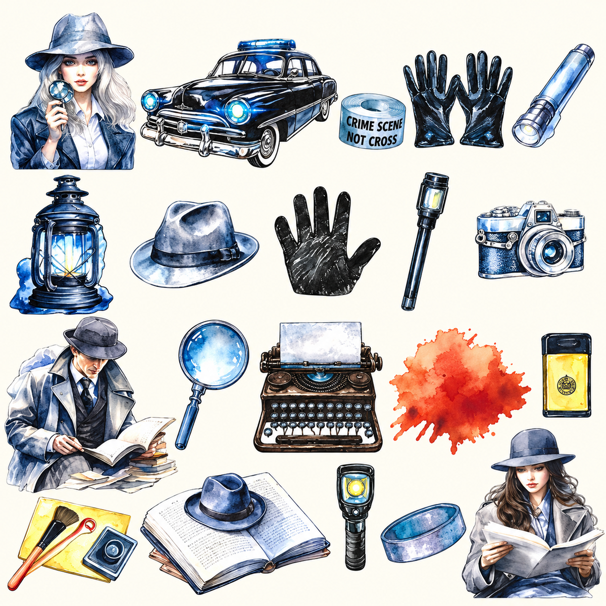 Vintage Mystery Detective Stickers