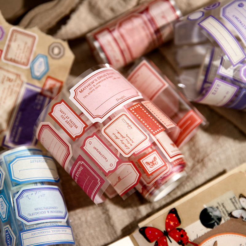 Vintage Paper Stickers Roll