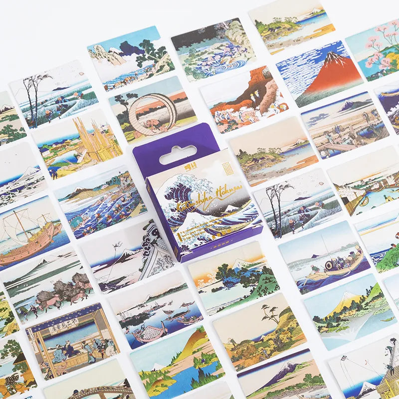 45 Pcs Famous Paintings Series Mini Box Stickers for Journaling &amp; Scrapbooking - PaperWrld