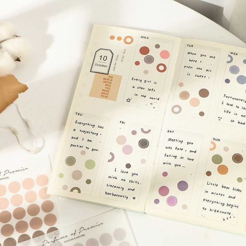 Serene Gradient Translucent Sticker Set - 3 Sheets