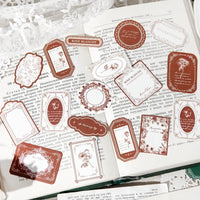 Vintage Floral Sticker Labels 45pcs Journal Decoration for Journaling &amp; Scrapbooking - PaperWrld
