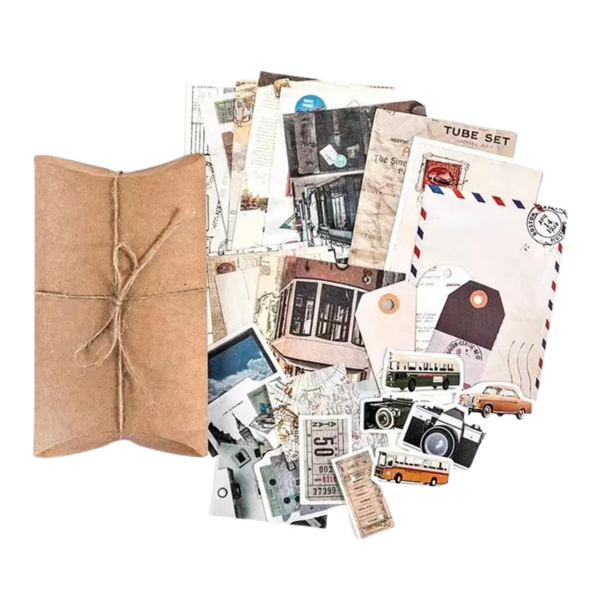 Paper & Stickers Pack Decorative Natural Collection - Travel Pack - PaperWrld