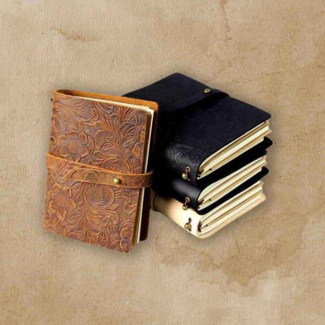 PAPERWRLD - Elegant Leather Scrapbook Notebook