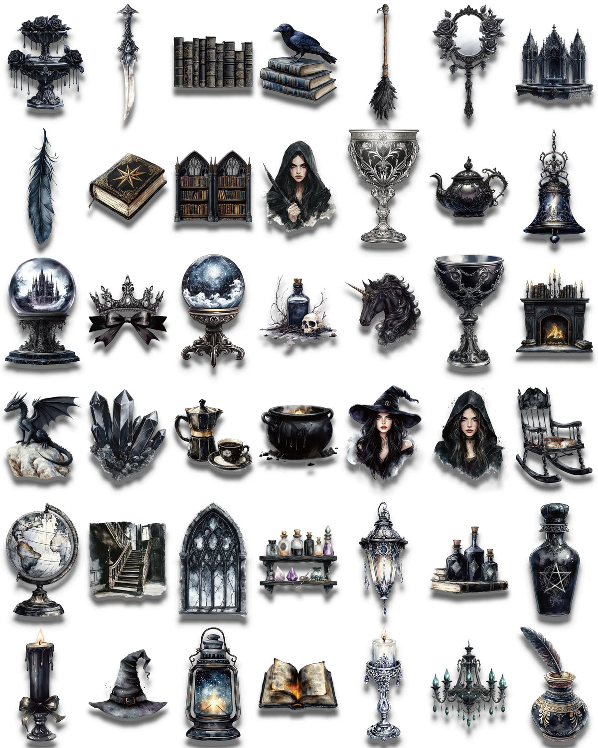 Midnight Arcana Dark Academia Sticker Pack